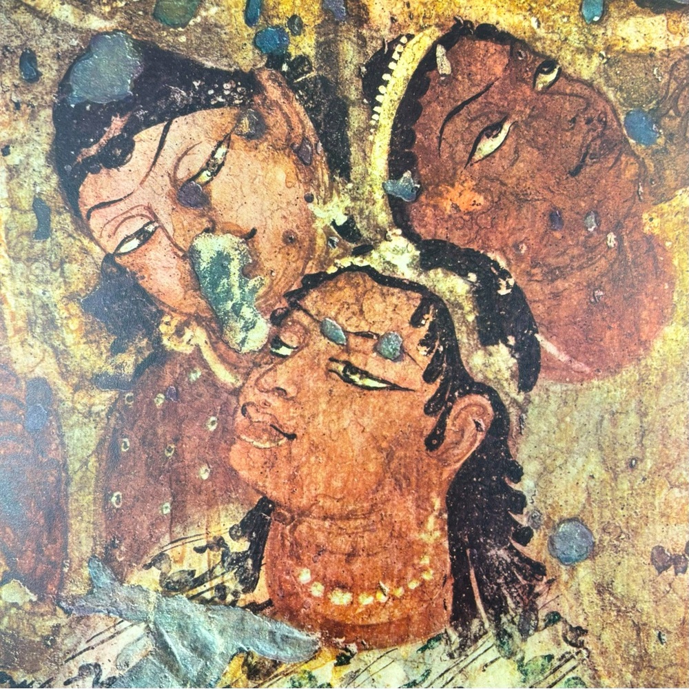 Royal Original Antique Vintage Fine Art INDIA Print Poster Ajanta Caves Wall LRG